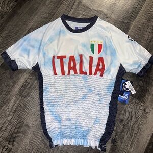 Reworked Italian soccer jersey shirred